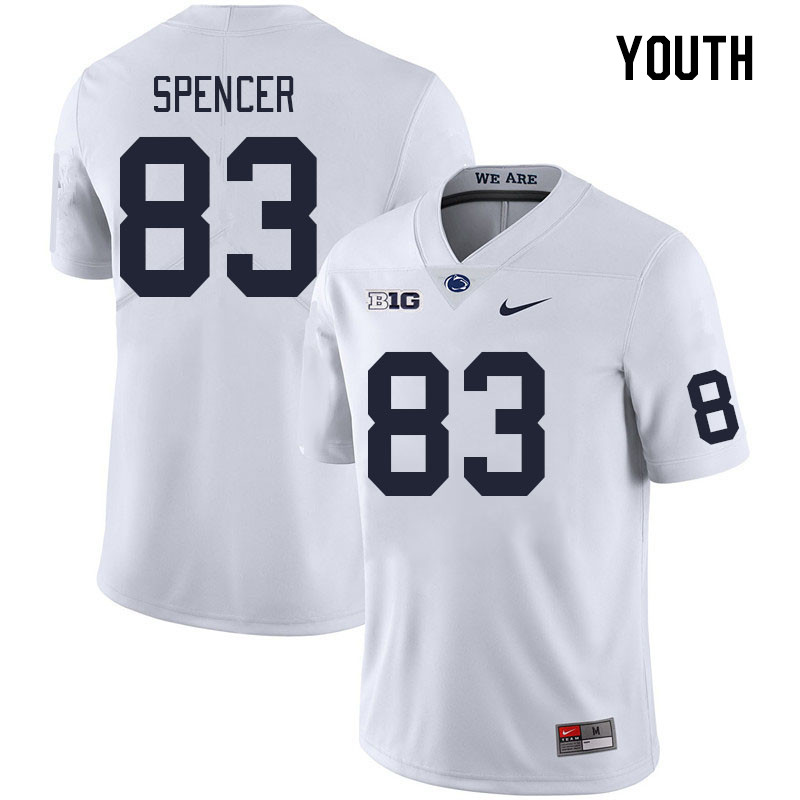 Youth #83 Jake Spencer Penn State Nittany Lions College Football Jerseys Stitched Sale-White - Click Image to Close